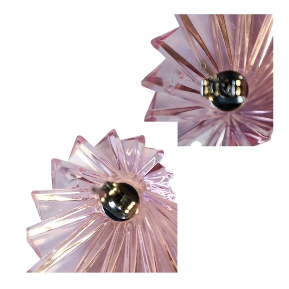 Lily Frank Pink Lucite Earrings Pierced with Posts Gift Box New - READ - Picture 5 of 7